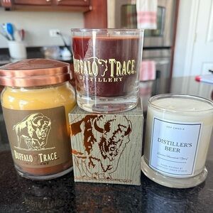 BUFFALO TRACE Candle Trio - Brown, Cream, and Red